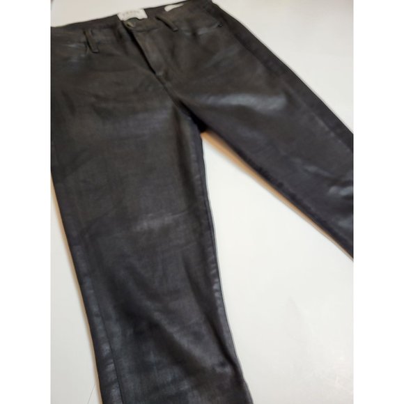 Frame Denim Pants - Frame Denim Le High Skinny Stone Coated Black Pants 29